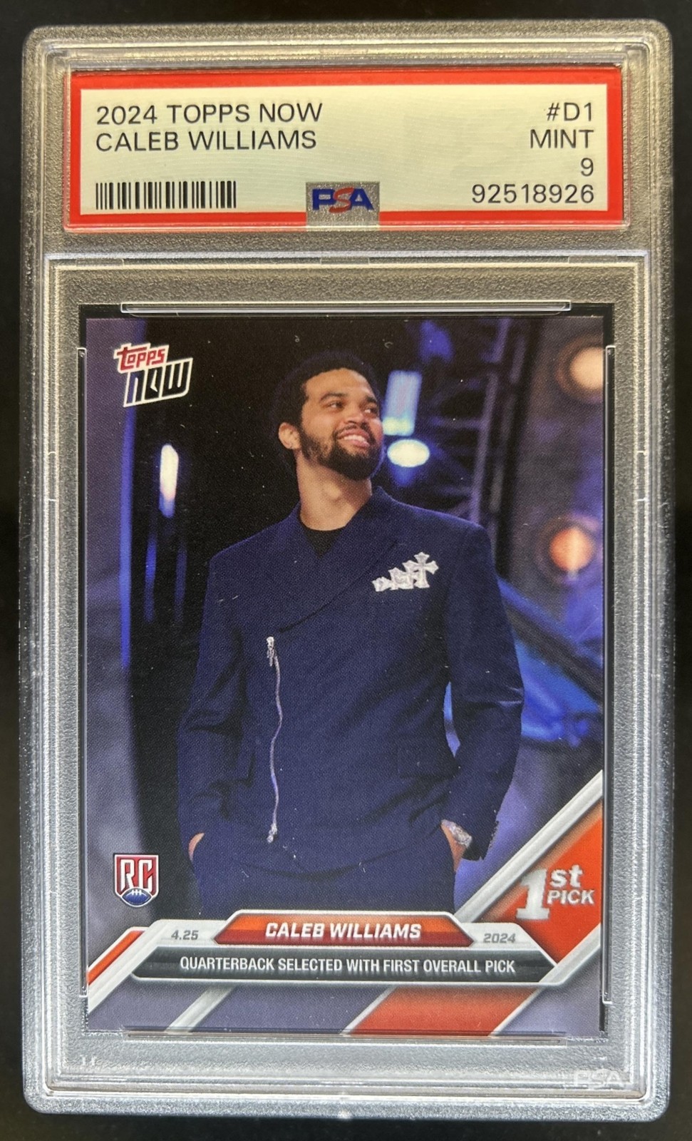 2024 Topps NOW Caleb Williams RC Rookie #D-1 Bears PSA 9 view 1