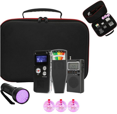 8 Pcs Ghost Hunting Kit with 1 EMF Meter,1 EVP Recorder,1 Spirit Box,1 UV Light,