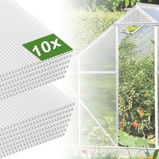 10pcs Clear Polycarbonate Roofing Sheets 4mm Twinwall Panels Greenhouse Sheet