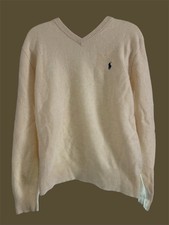 Vintage Polo Ralph Lauren 100 Lambswool Sweater Men's Sz Large Cream