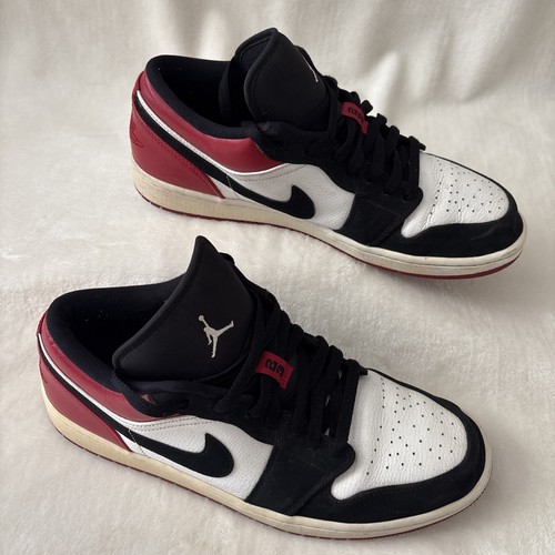 Nike Jordan 1 2019 puntera baja negra talla 12 para hombre 553558 116 gimnasio rojo criado - Imagen 2 de 10
