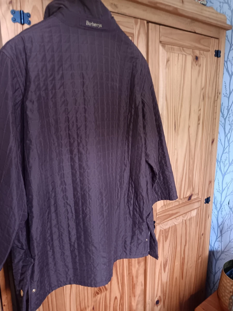 CHAQUETA ACOLCHADA BURBERRY MUJER VINTAGE MARRÓN CHOCOLATE GRANDE EXCELENTE ESTADO