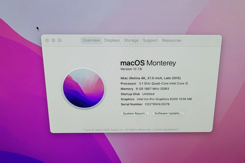 Apple iMac Retina 4K 21" Late 2015 Core i5 3.1GHz 8GB RAM 1TB HDD macOS Monterey - Image 3 of 4