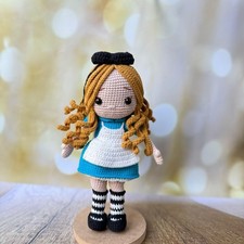 Cute Handmade crochet doll for kids Alice in Wonderland doll Christmas gift