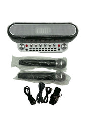 Karaoke Machine with 2 Wireless Mics, Portable Bluetooth PA Speaker with LED