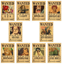  One Piece RED-HAIRED SHANKS Pirates Wanted Poster 10PCS