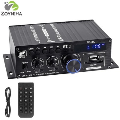 USB SD BT.C FM AUX Car Audio Amplifier 2.0 CH 40W+40W HiFi Stereo AMP Bluetooth