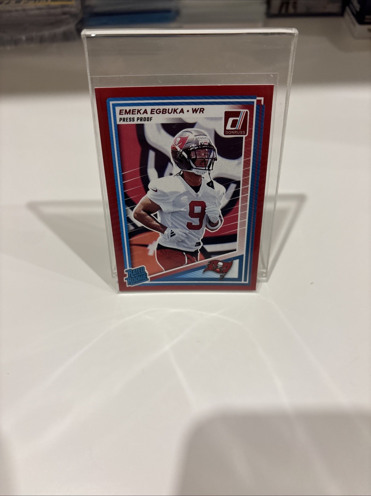 2025 Panini Donruss - Rated Rookie Emeka Egbuka #375 Press Proof Red (RC)