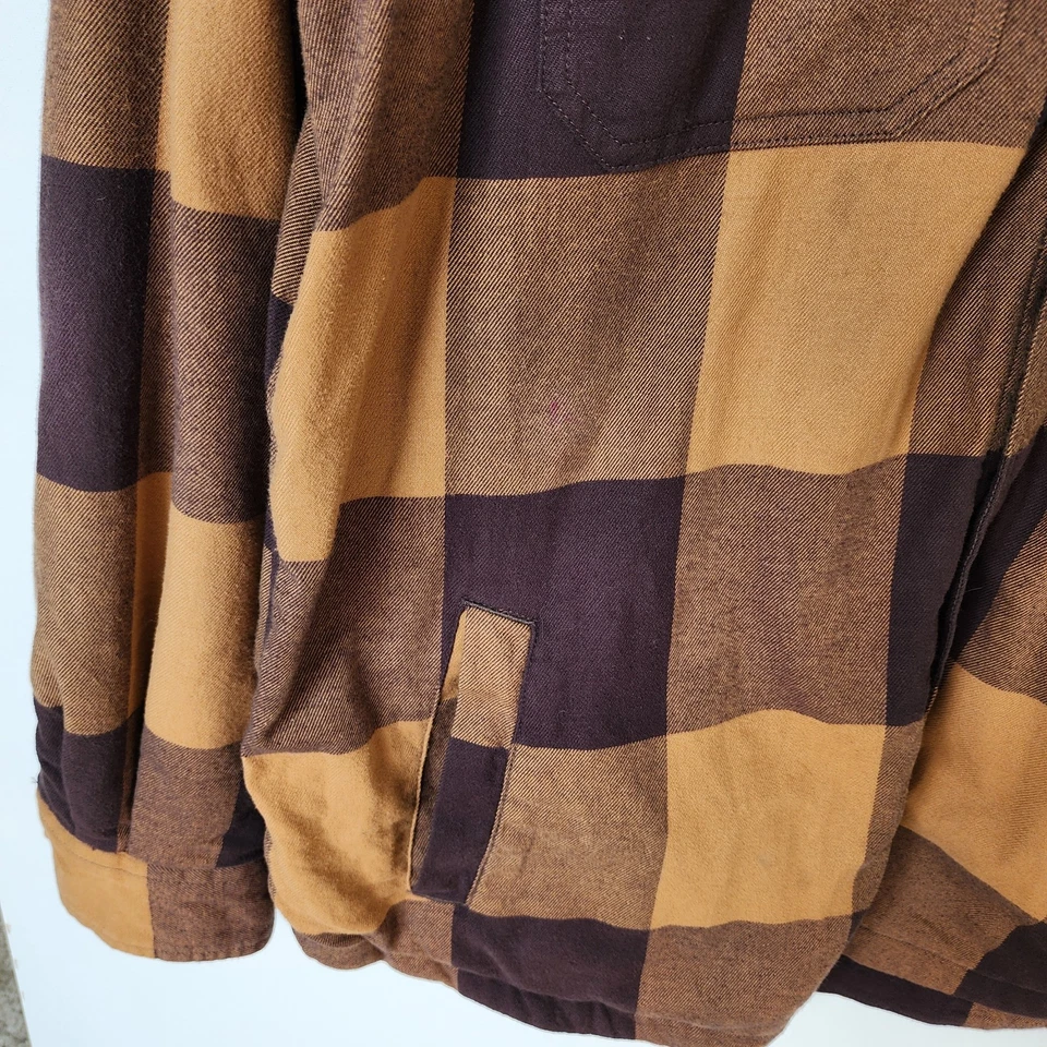 Рубашка на пуговицах Carhartt желтая коричневая фланелевая мужская большая свободного покроя - Изображение 3 из 4