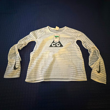 Nike ACG Dri-FIT Men's XL White Mesh Long Sleeve Crew Neck Running Tee
