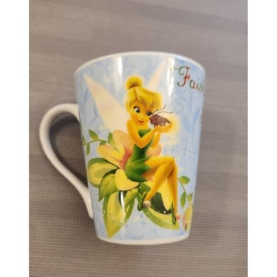 Disney Tinker Bell Faith Trust and Pixie Dust Blue Ceramic Coffee Mug 12oz