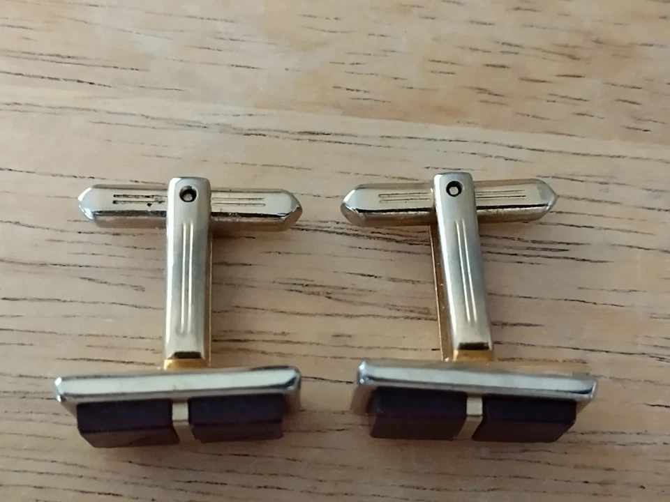 Gemelos Vintage Centro Hickok Correas Rojo Lucite Foto 4 de 4