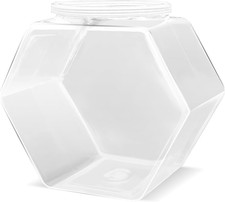 Plastic Candy Jars,72Oz Clear Cookie Jars for Kitchen Counter,Hexagon Cookie Jar