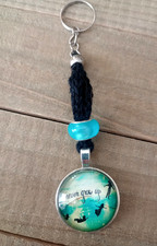 Handmade Crochet Keychain Never Grow Up Charm Keyring USA