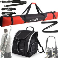 Athletico Mogul Padded Ski Bag Bundle - Ski Bag  Boot Bag  Boot Strap  Car...