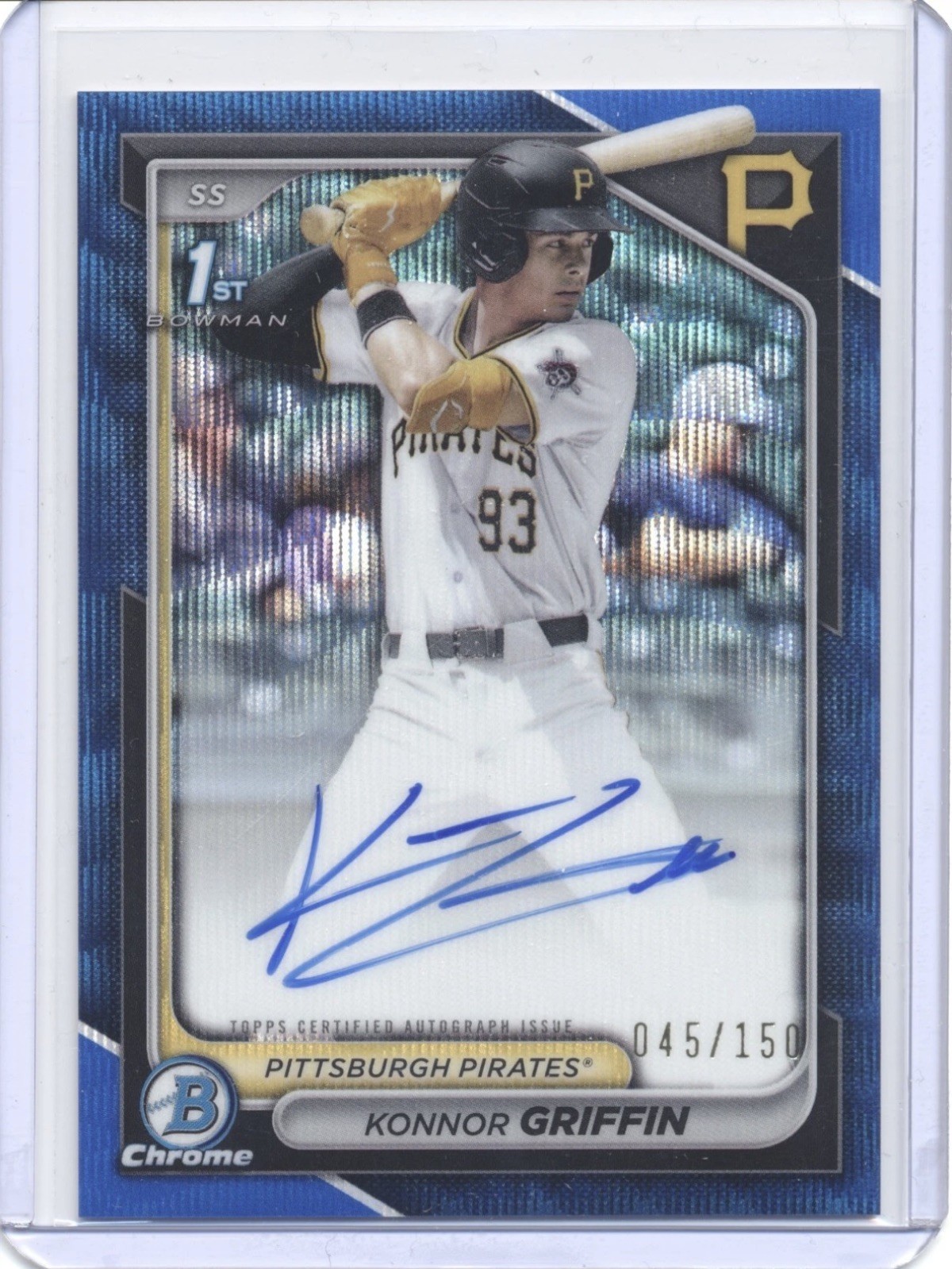 Konnor Griffin 2024 Bowman Chrome #CPA-KG Blue Wave Refractor 1st RC 45/150 Auto