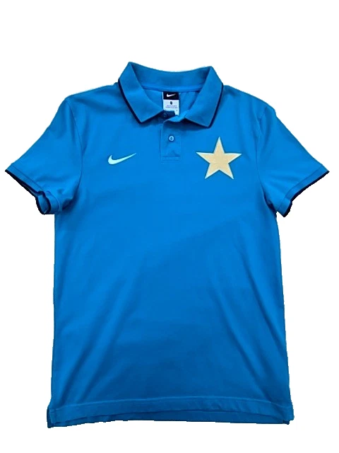 Nike Blue Polo Shirt Mens M Short Sleeve Button Solid Collar