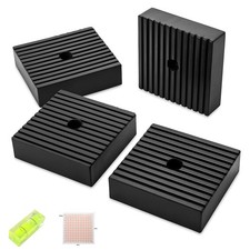 4 Pack Heavy-Duty Anti-Vibration Pads Solid Rubber 4"x4"x1" Noise Dampeni...