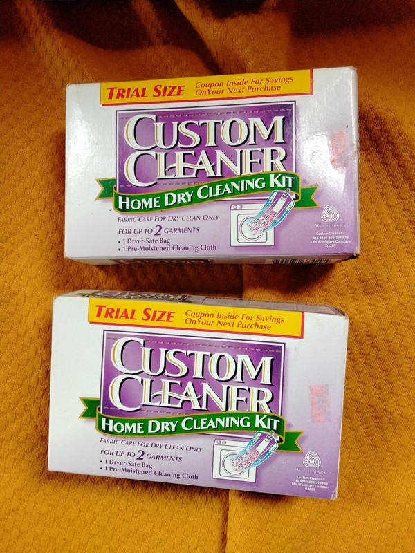 Custom Cleaner Home Dry Cleaning Kit Trial Size Vintage 1999 NOS 2 Boxes