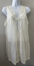 Vintage EMILIO PUCCI Formfit Rogers Ivory Lace Sleeveless Nightgown Medium