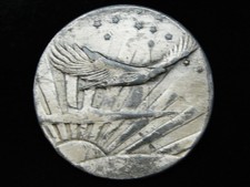 PG01106 VINTAGE 1970s  AMERICAN BALD EAGLE  COMMEMORATIVE BERGAMOT BELT BUCKLE