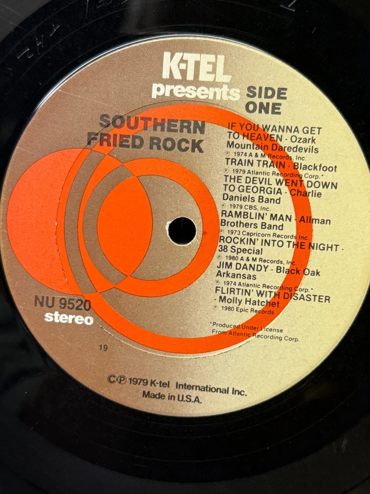 Vintage Southern Fried Rock Vinyl LP KTel 1979 Southern Rock Album Vinyl STEREO Foto 3 de 4