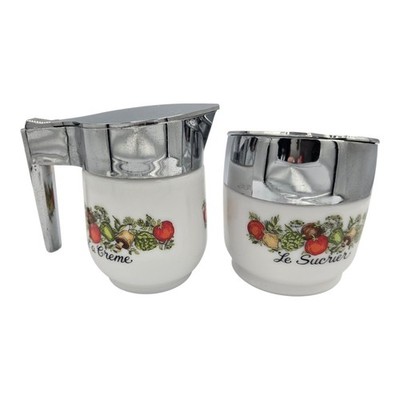 Vintage Spice of Life Gemco Sugar Bowl and Creamer Pitcher 