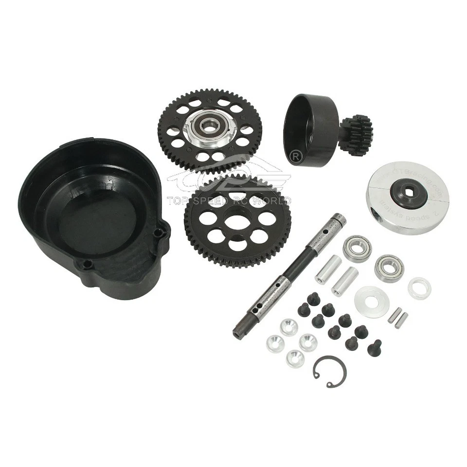 Alloy 2 Speed Gear System Kit for 1/5 HPI RV KM GTB Baja 5B 5T 5SC - Image 2 of 4