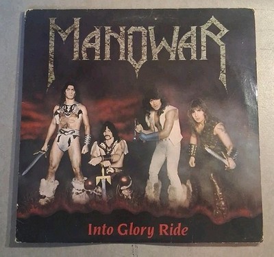 MANOWAR Into Glory Ride US 2nd Press Black & Red Labels Ed. 1983 RARE