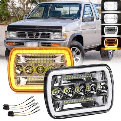 2pcs 5x7'' 7x6'' LED Headlights w/ Turn For 1995-1996-1997 Nissan Pickup Hardbody