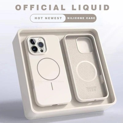 Magnetische MagSafe Silikon Handyhülle für iPhone 12 13 14 15 16 17 Pro Max Plus