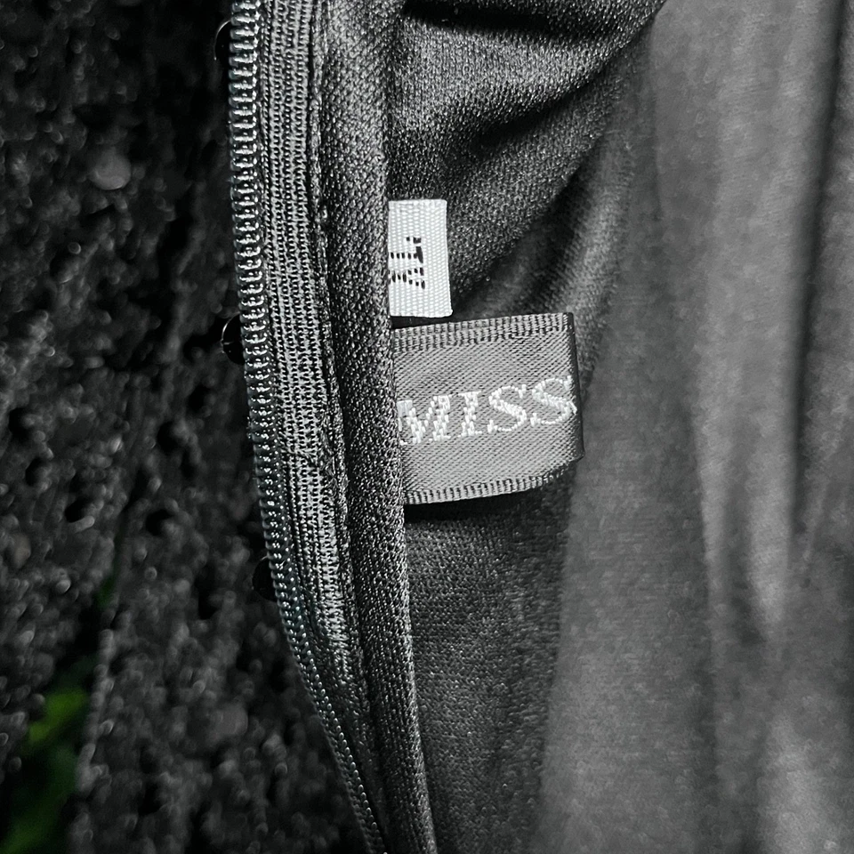 Vestido MISS ORD XL Negro Lentejuelas Hombro Descubierto Formal Sirena Vestido de Noche 3267 Foto 4 de 4