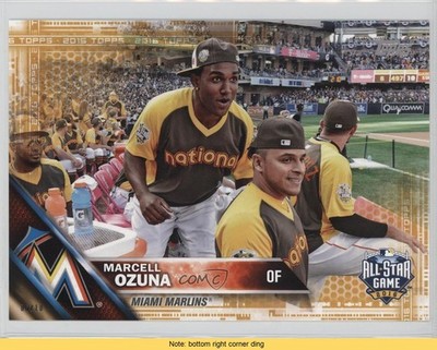 2016 Update Topps.com Online Exclusive 5x7 Gold 6/10 Marcell Ozuna READ 2d9