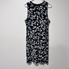 J Jill Wearever Dress L Large Tall Floral Sleeveless 