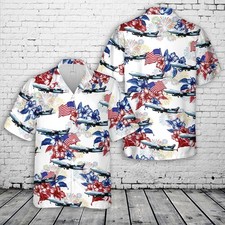 Flying Tiger Line Boeing 747 200 4th Of July Hawaiian Shirt