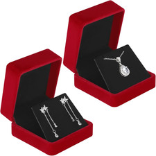 2 Pieces Velvet Earring Gift Box, Small Jewelry Storage Holder Display Boxes for