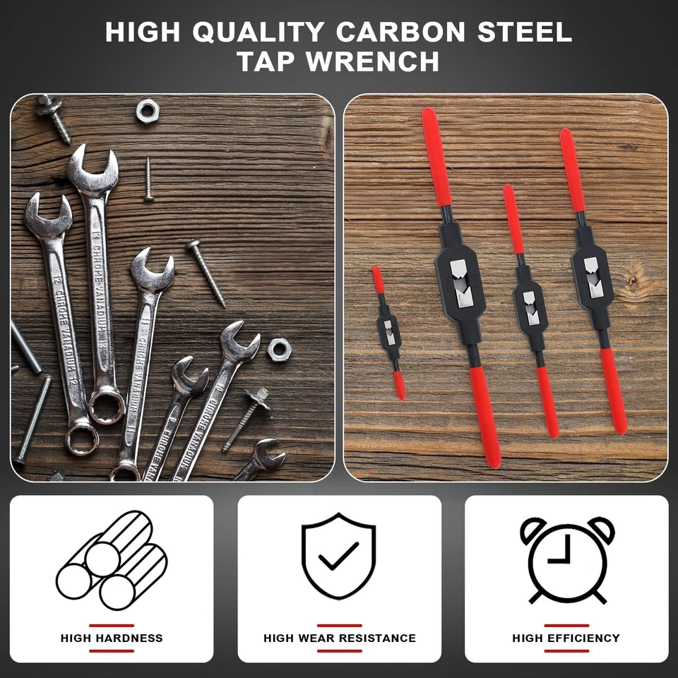 4 Pcs Adjustable Tap Wrench Handle Tool Ratcheting for Tap Reamer 1/16"-1/4"1... - Image 3 of 4