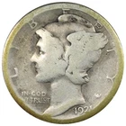 1921-D Mercury Dime Low Grade Details Cleaned A3017
