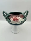 Roseville Pottery Water Lily Vase 04 – Blue Two-Handled Vintage USA