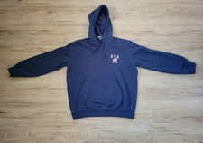 Vtg Polo Ralph Lauren Unisex Blue Flag USA pullover Hoodie Sweatshirt Sz L EUC
