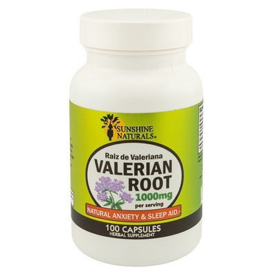 Sunshine Naturals Valerian Root 1000mg 100 Capsules | Sleep & Relaxation Support