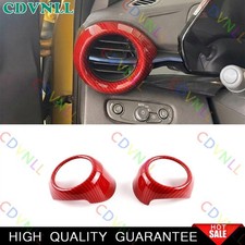 Para Chevy Trax 2023-2026 Consola de fibra de carbono roja L&R Salida de aire Cubierta de ventilación Borde
