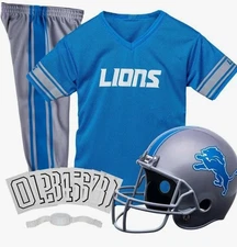 Franklin Sports Detroit Lions Kids Football Uniform Set - NFL Small