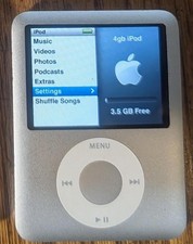Apple iPod Nano 3rd Generation Silver 4GB NEW BATTERY,  Holds 1000 Songs 