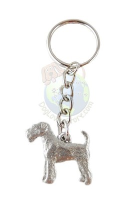 Airedale Keychain Pewter