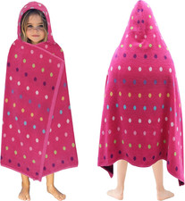 ORIGINAL KIDS Hooded Bath Towel Wrap - 100 Cotton Jacquard Reversible Large Hoo