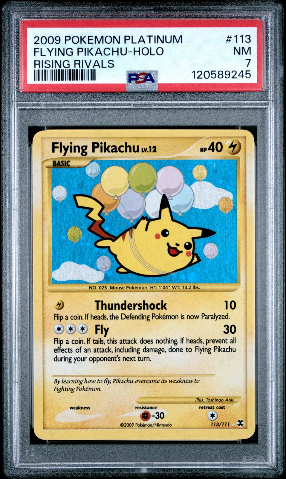 PSA 7 Flying Pikachu Holo Rising Rivals #113 2009 Rising Rivals 120589245