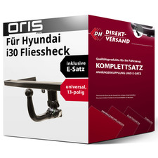 Für Hyundai I30 PDE (Oris) Anhängerkupplung abnehmbar + E-Satz 13pol universell