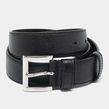Prada Buckle 75CM Belt Black Leather
