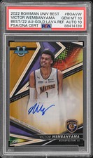 Victor Wembanyama 2022 Bowman U GOLD LAVA /75 Best Of RC Autograph PSA 10/10
